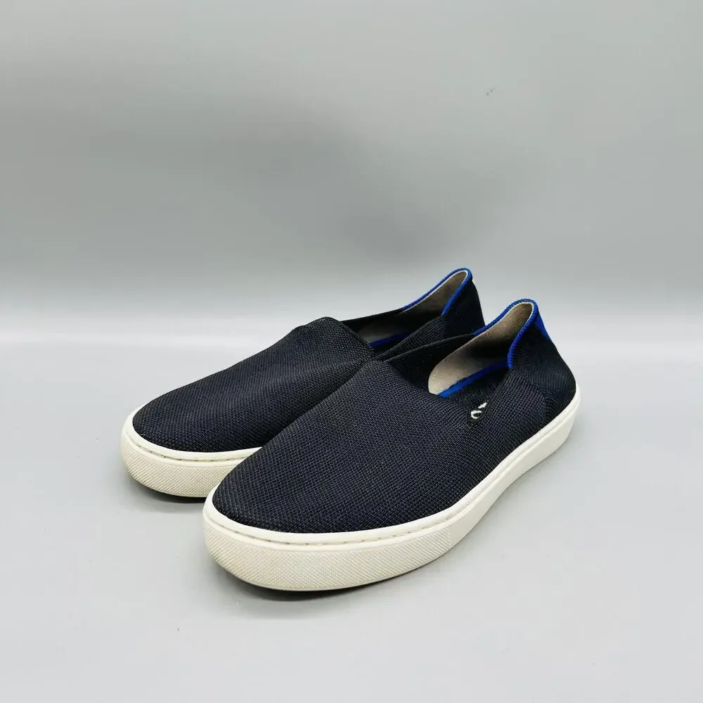 Rothy's Shoes Womens 6.5 Black Knit Slip On Low Top Sneakers Comfort Casual
